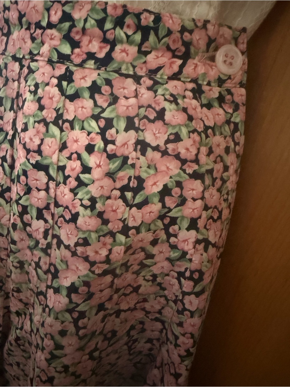 Vintage 90s Components Pink Floral Ankle Maxi Skirt Cottagecore Boho Romantic 8 - Picture 8 of 12